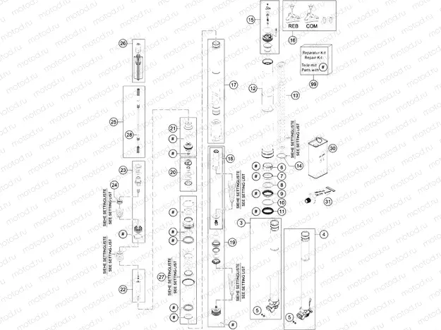 FRONT FORK DISASSEMBLED|Frame|01