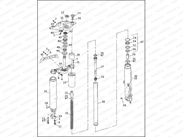 FRONT FORK - FLHTP