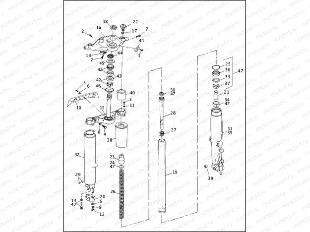 FRONT FORK - FLHTP