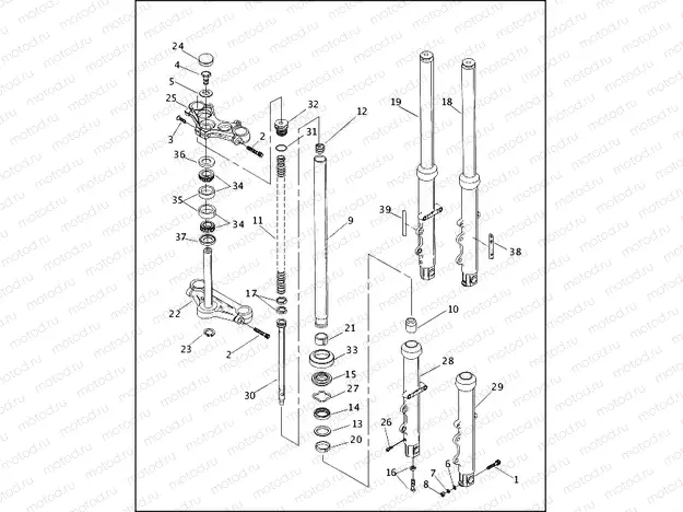 FRONT FORK - FXD & FXDL