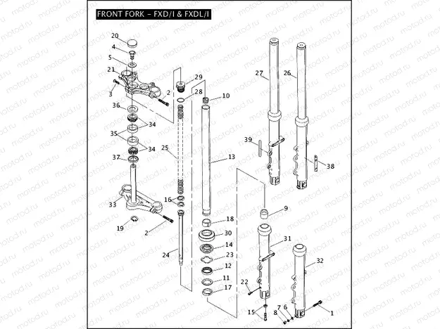 FRONT FORK - FXD/I & FXDL/I