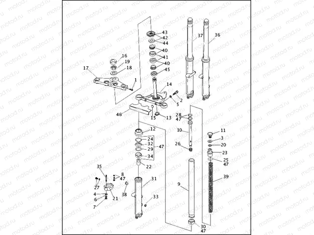FRONT FORK - FXST, FXSTC & FXSTB