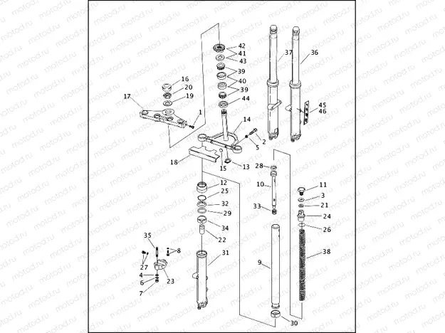 FRONT FORK - FXST/I & FXSTB/I