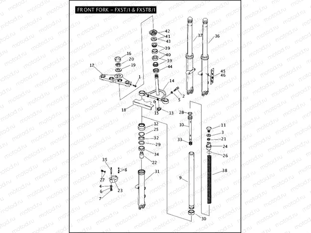 FRONT FORK - FXST/I & FXSTB/I