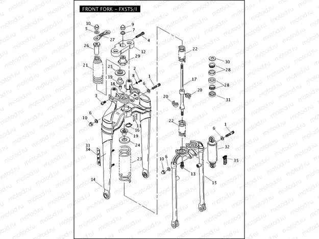 FRONT FORK - FXSTS/I