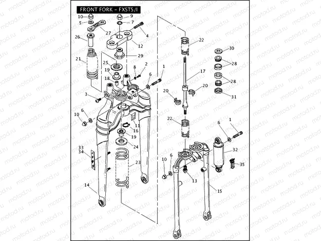 FRONT FORK - FXSTS/I