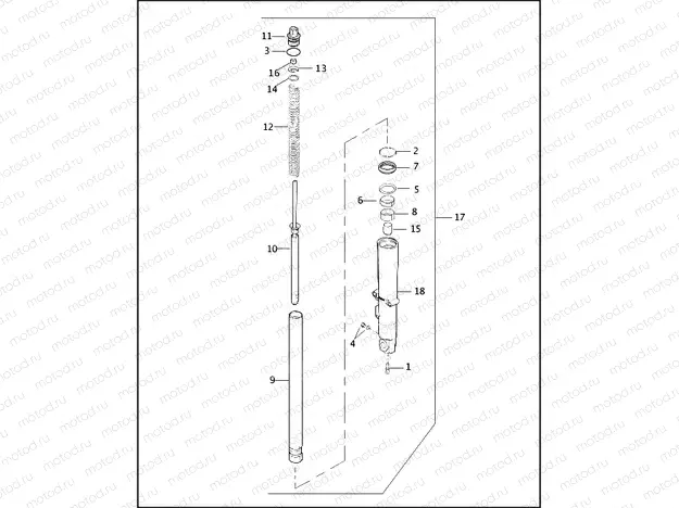 FRONT FORK - LEFT (FAIRING MODELS)