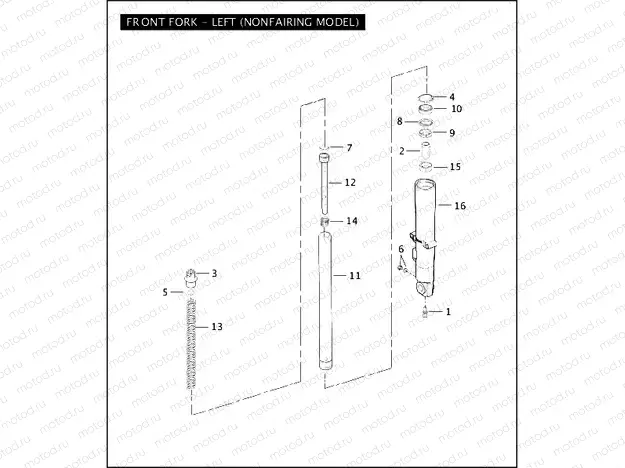 FRONT FORK - LEFT (NONFAIRING MODEL)