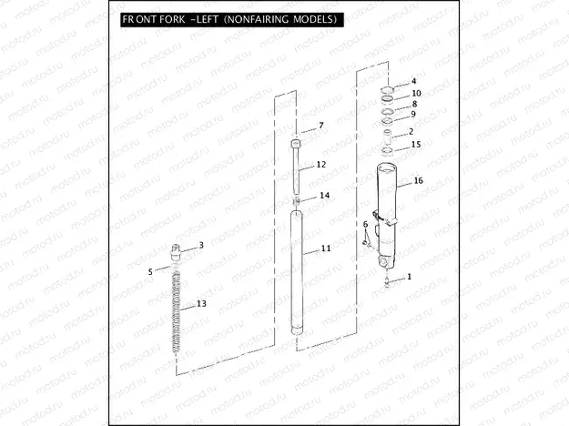 FRONT FORK - LEFT (NONFAIRING MODELS)