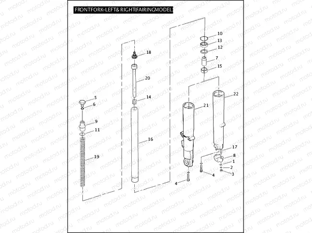 FRONT FORK - LEFT & RIGHT (FAIRING MODEL)