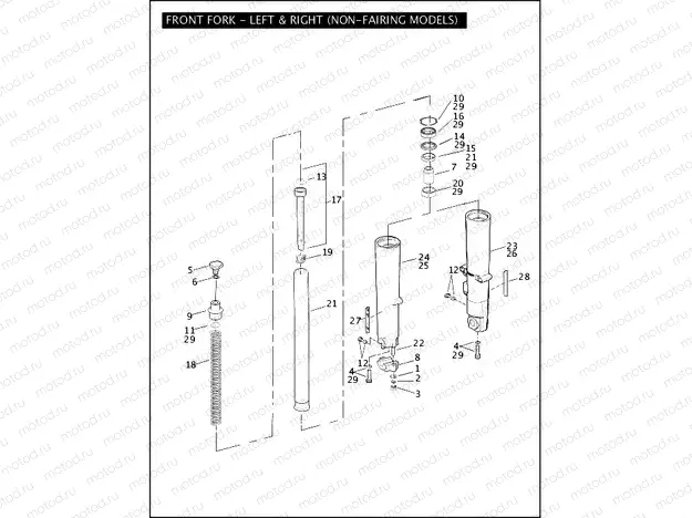 FRONT FORK - LEFT & RIGHT (NON-FAIRING MODELS)