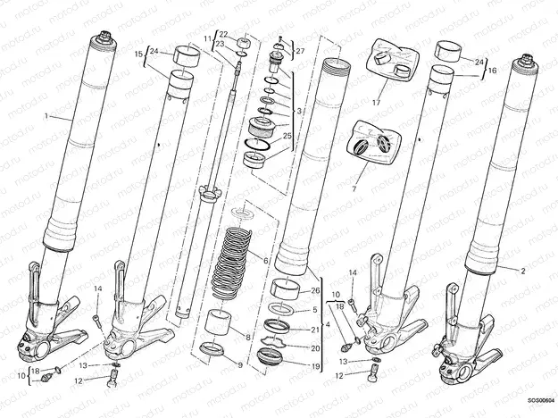 FRONT FORK [MOD:DVLC;XST:AUS,EUR,FRA,JAP]