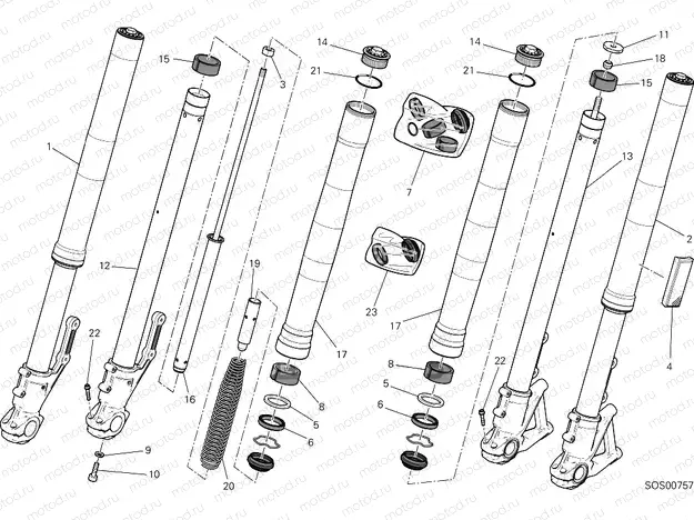 FRONT FORK [MOD:SCR800CR]