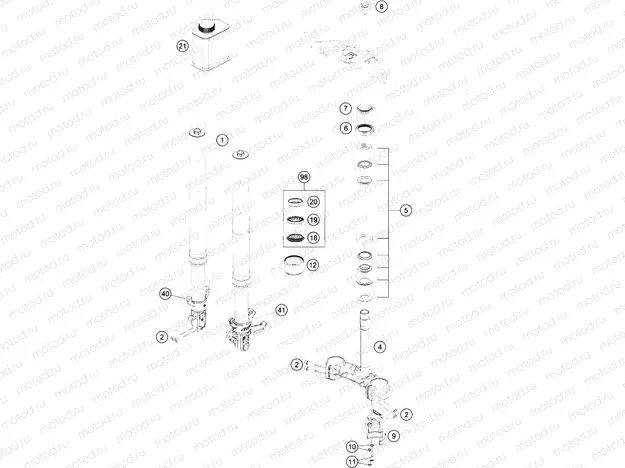 FRONT FORK, TRIPLE CLAMP