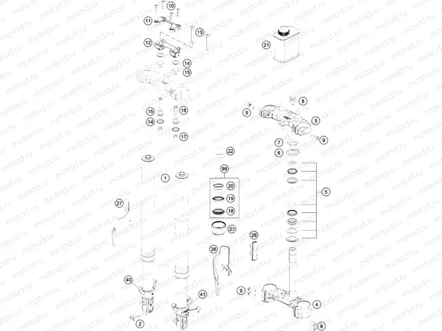 FRONT FORK, TRIPLE CLAMP