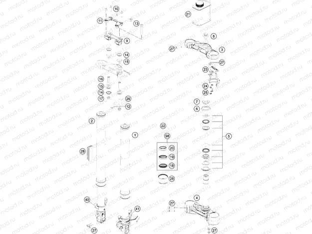 FRONT FORK, TRIPLE CLAMP