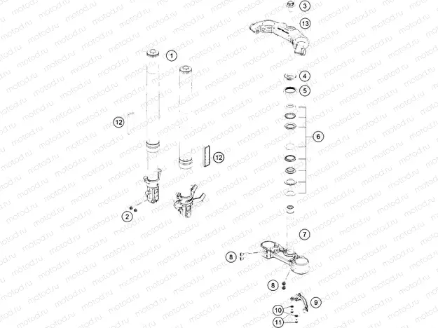 FRONT FORK, TRIPLE CLAMP|Frame|01