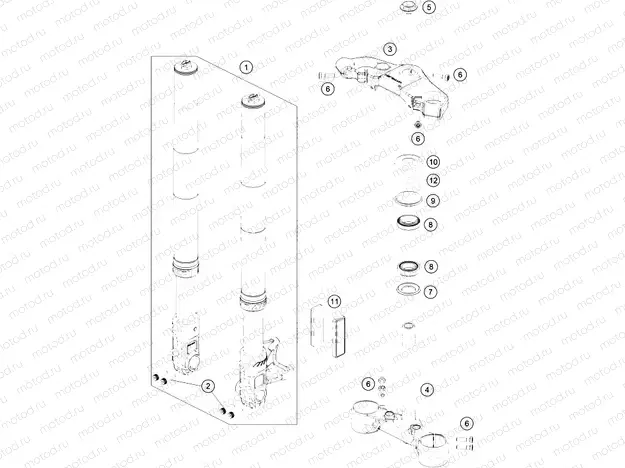FRONT FORK, TRIPLE CLAMP|Frame|01