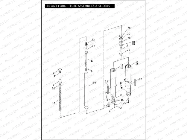 FRONT FORK - TUBE ASSEMBLIES & SLIDERS