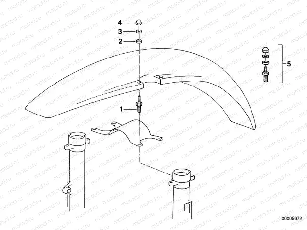 Front low mudguard mounting