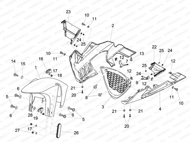 Front mudguard-Pillar