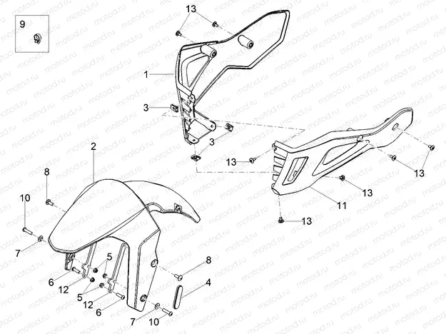Front mudguard-Pillar