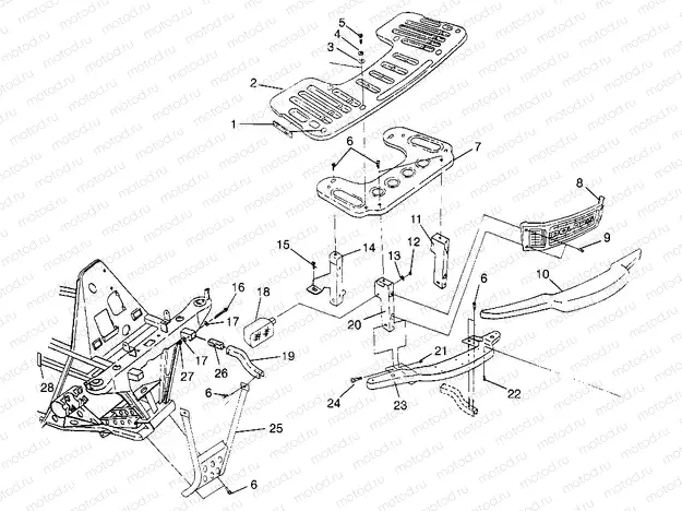 FRONT RACK and BUMPER MOUNTING (300) XPRESS 300 W969530 (4935923592A010) | FRONT RACK and BUMPER MOUNTING (300) XPRESS 300 W969530 (4935923592A010)