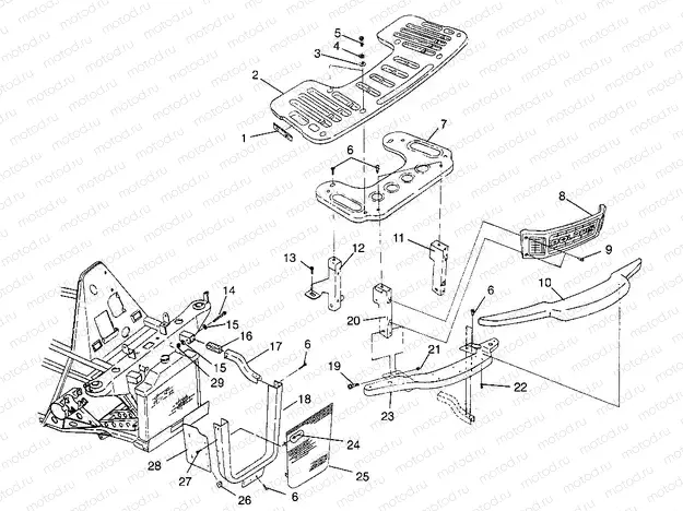 FRONT RACK and BUMPER MOUNTING (400) XPRESS 400 W969540 (4935923592A011) | FRONT RACK and BUMPER MOUNTING (400) XPRESS 400 W969540 (4935923592A011)