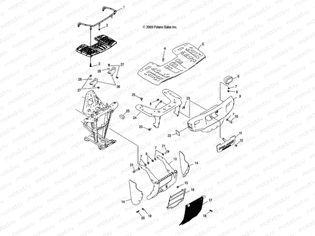 FRONT RACK AND BUMPER MOUNTING - A04CH50AO/AQ/AR/AS/AT/AV/AW/AX (4987288728A07) | FRONT RACK AND BUMPER MOUNTING - A04CH50AO/AQ/AR/AS/AT/AV/AW/AX (4987288728A07)