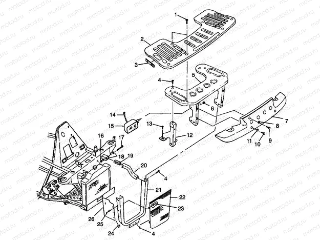 FRONT RACK and BUMPER MOUNTING XPLORER 400L W98CC38C (4945414541A009) | FRONT RACK and BUMPER MOUNTING XPLORER 400L W98CC38C (4945414541A009)