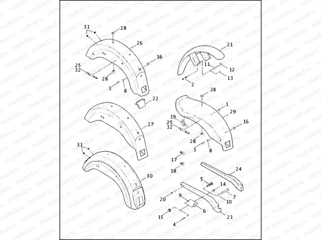 FRONT & REAR FENDER & REAR FENDER COVERS