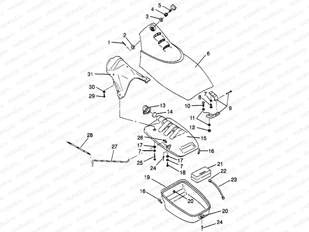 FRONT STORAGE COMPARTMENT  SLX 780 B954287 (4933953395A008) | FRONT STORAGE COMPARTMENT  SLX 780 B954287 (4933953395A008)