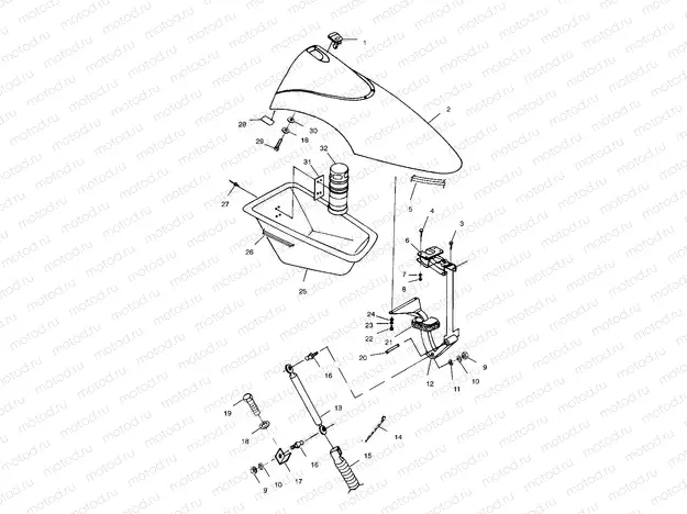 FRONT STORAGE COMPARTMENT - W014999D (4964886488A006) | FRONT STORAGE COMPARTMENT - W014999D (4964886488A006)