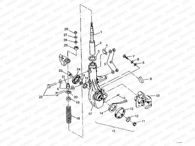 FRONT STRUT ASSEMBLY 6x6 400L | FRONT STRUT ASSEMBLY 6x6 400L, SWEDISH S948740 and  NORWEGIAN N948740 (4926812681016A)
