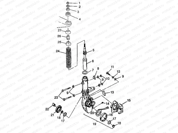 FRONT STRUT Magnum 6X6 - W968744 and Magnum 6X6 Swedish - S968744 (4936073607B007) | FRONT STRUT Magnum 6X6 - W968744 and Magnum 6X6 Swedish - S968744 (4936073607B007)
