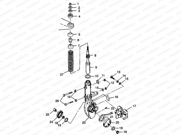 FRONT STRUT XPLORER 300 W98CC28C (4945264526B006) | FRONT STRUT XPLORER 300 W98CC28C (4945264526B006)
