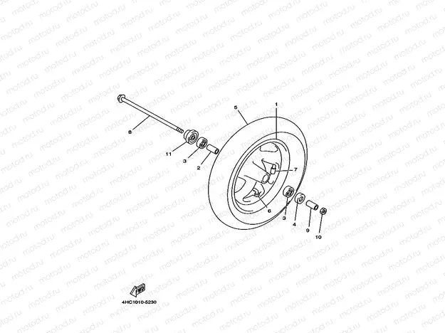 Front wheel 1 (4HC1, 2, 3, 4, 5 / 5CG1, 3)