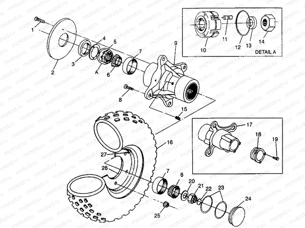 FRONT WHEEL 6X6 400L W968740 and 6X6 400L Norwegian N968740 (4935963596B008) | FRONT WHEEL 6X6 400L W968740 and 6X6 400L Norwegian N968740 (4935963596B008)