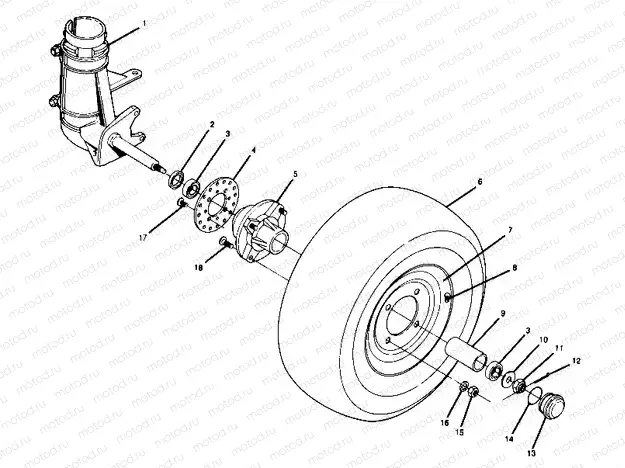 FRONT WHEEL ASSEMBLY   350 2X4 (4919821982017A) | FRONT WHEEL ASSEMBLY   350 2X4 (4919821982017A)