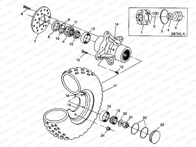 FRONT WHEEL ASSEMBLY 6X6 350L S938739 (4924362436016A) | FRONT WHEEL ASSEMBLY 6X6 350L S938739 (4924362436016A)