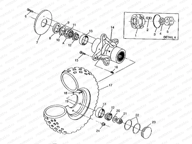 FRONT WHEEL ASSEMBLY 6x6 400L | FRONT WHEEL ASSEMBLY 6x6 400L, SWEDISH S948740 and  NORWEGIAN N948740 (4926812681017A)