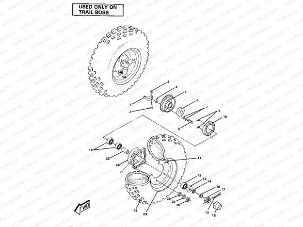 Front Wheel Assembly-Trail Boss (4911991199026A) | Front Wheel Assembly-Trail Boss (4911991199026A)