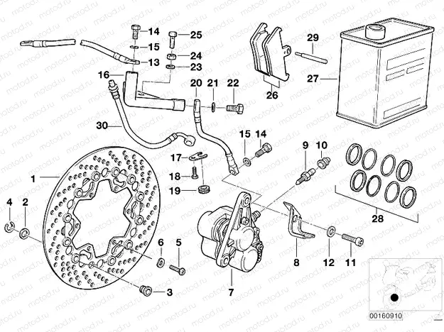 Front wheel brake