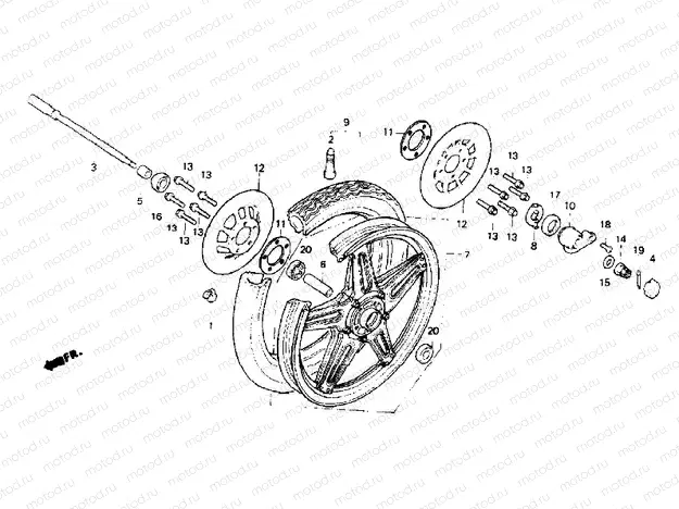 Front wheel (CB400NB)