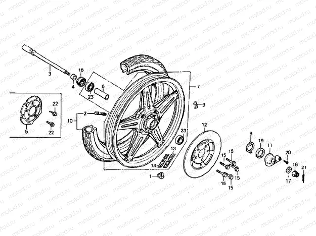 FRONT WHEEL + DISK (CANADA, SOUTH AFRICA, AUSTRALIA)