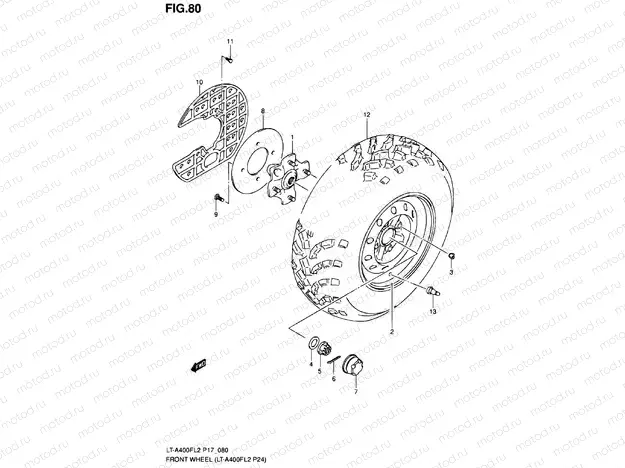 FRONT WHEEL (LT-A400FL2 P24)