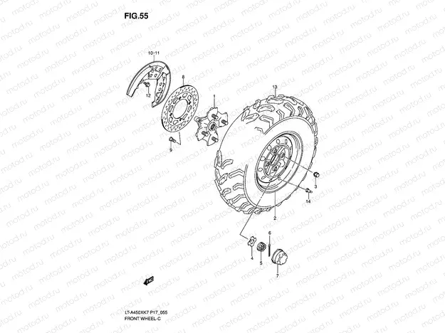 FRONT WHEEL (LT-A450XK7/XK8/XK9)