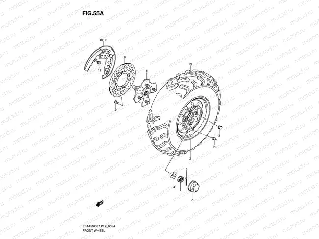 FRONT WHEEL (LT-A450XZK8/XZK9)