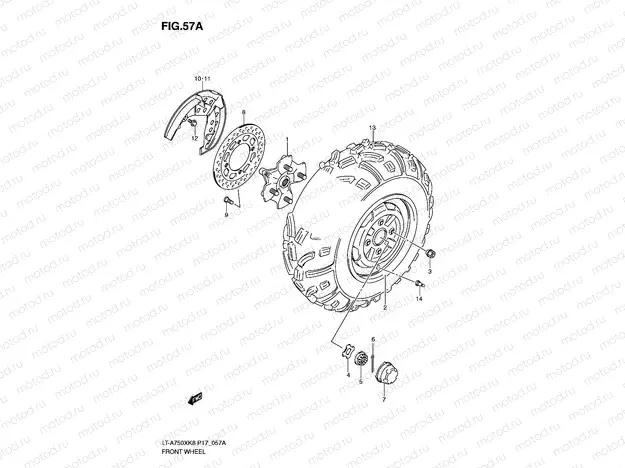FRONT WHEEL (LT-A750XK9/XZK9)
