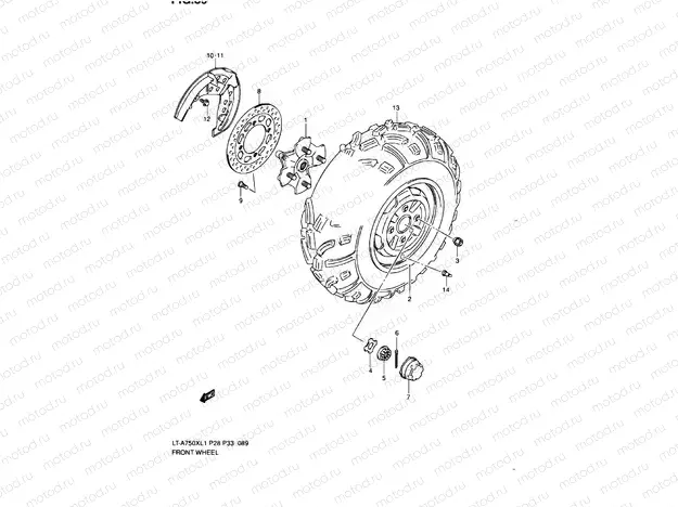 FRONT WHEEL (LT-A750XL1 P28)